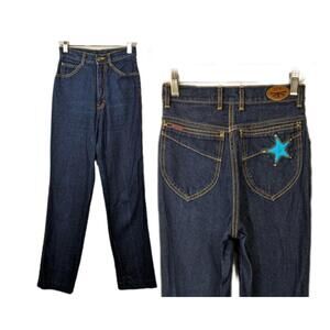 Vintage 70s Brittania jeans dark wash high‎ waisted jeans Star pocket